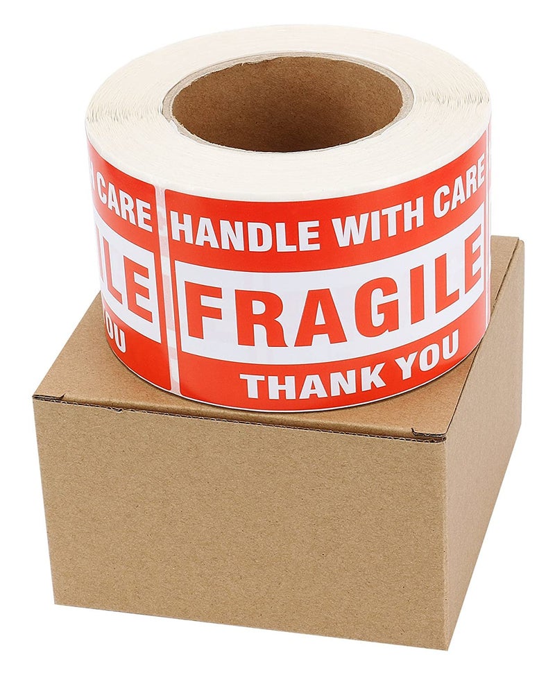 FungLam [1 Roll, 500 Labels] 3" x 5" Fragile Stickers Handle with Care Warning Packing/Shipping Labels - Permanent Adhesive - Image 1
